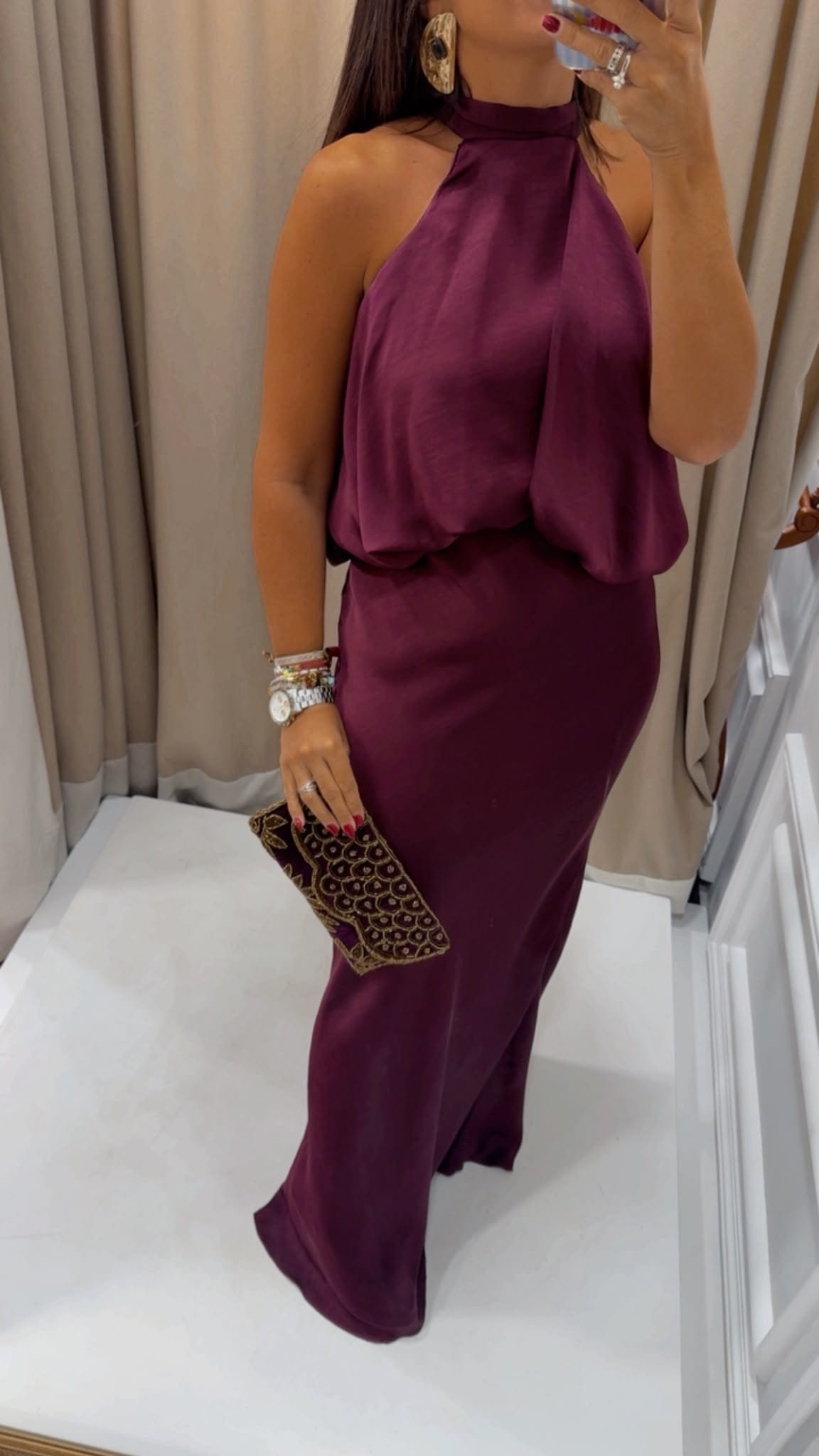 VESTIDO MICHELLE BERENJENA - Imagen 3