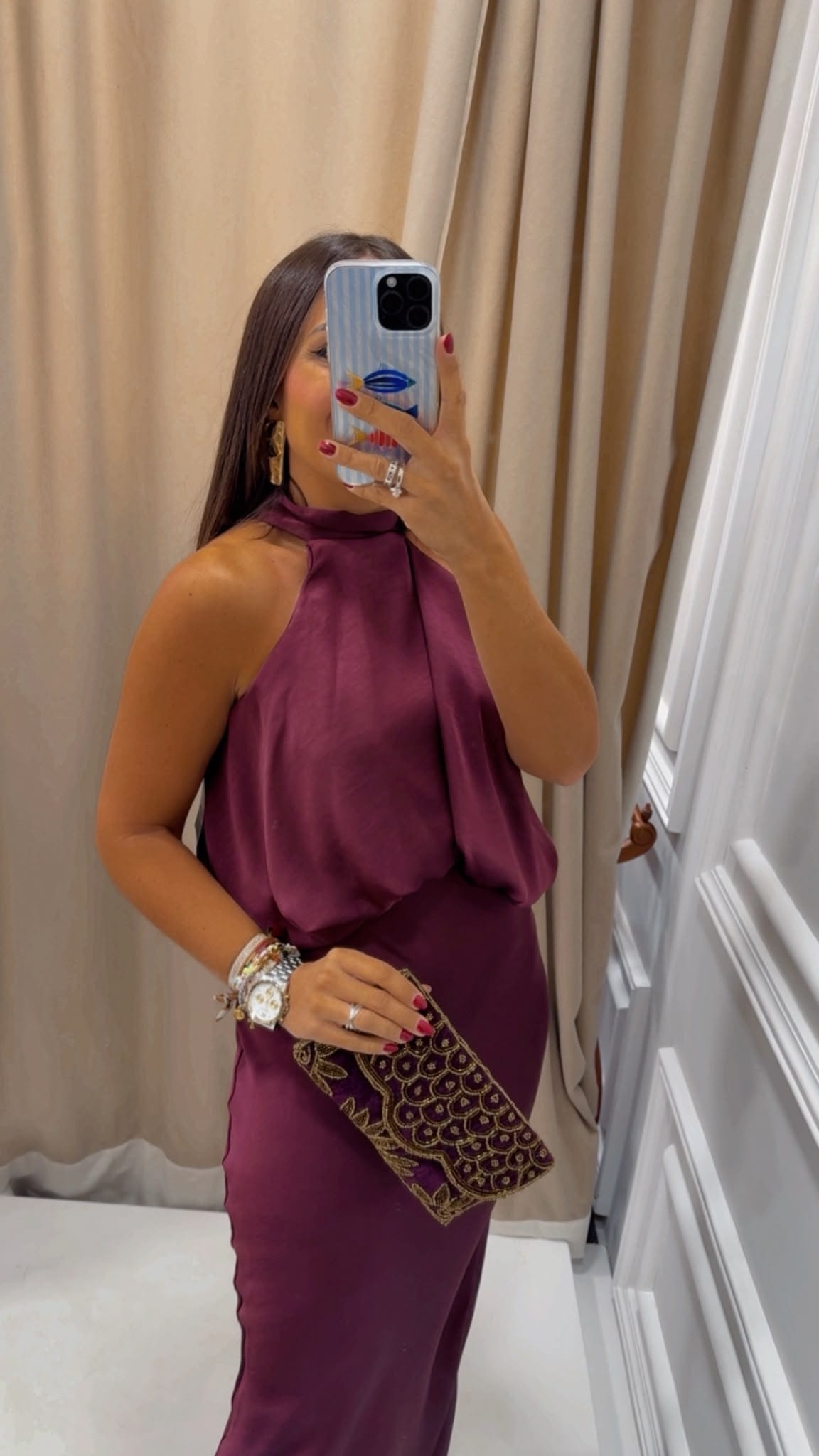 VESTIDO MICHELLE BERENJENA - Imagen 2