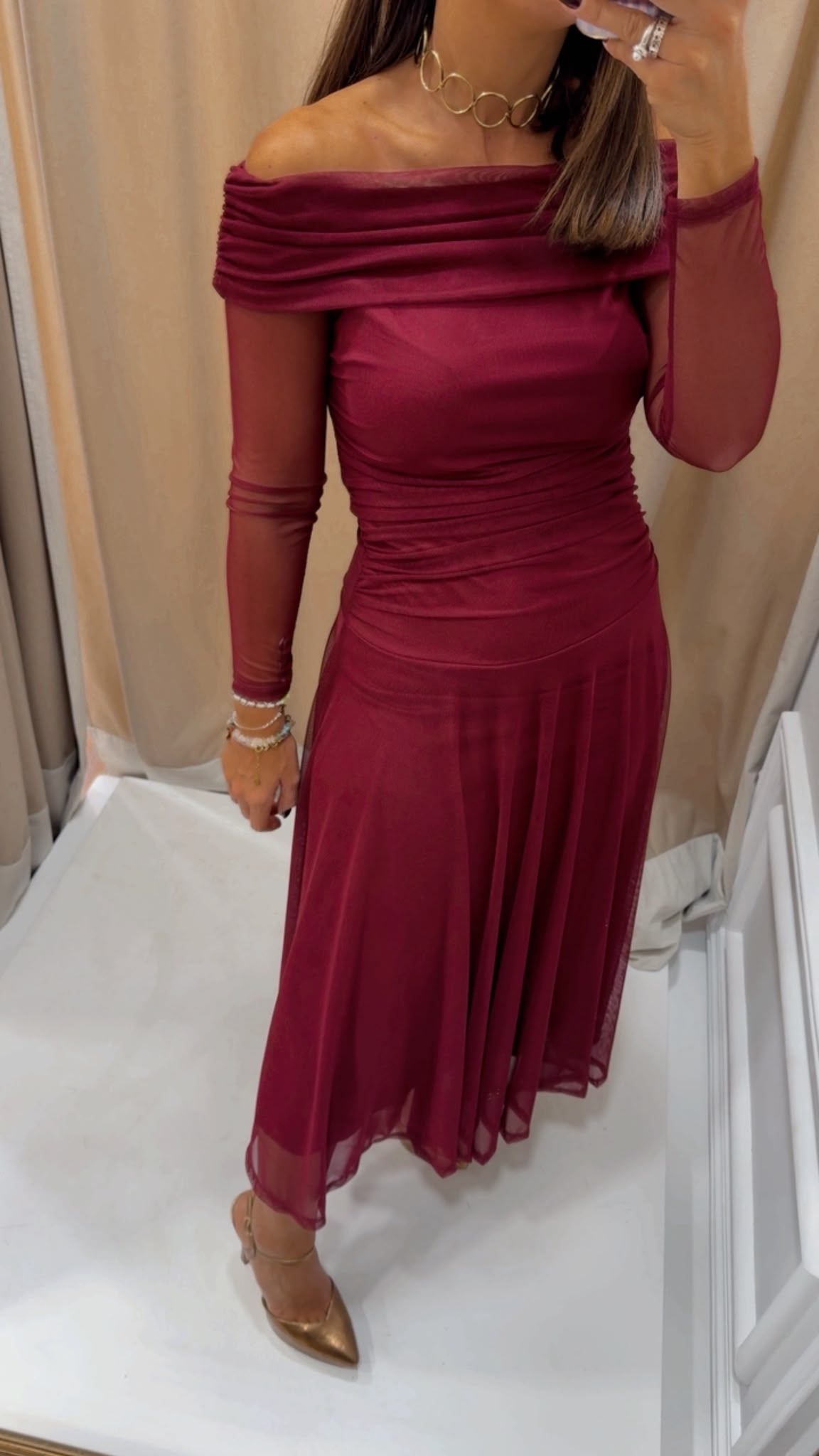 VESTIDO CLOE BURDEOS - Imagen 3