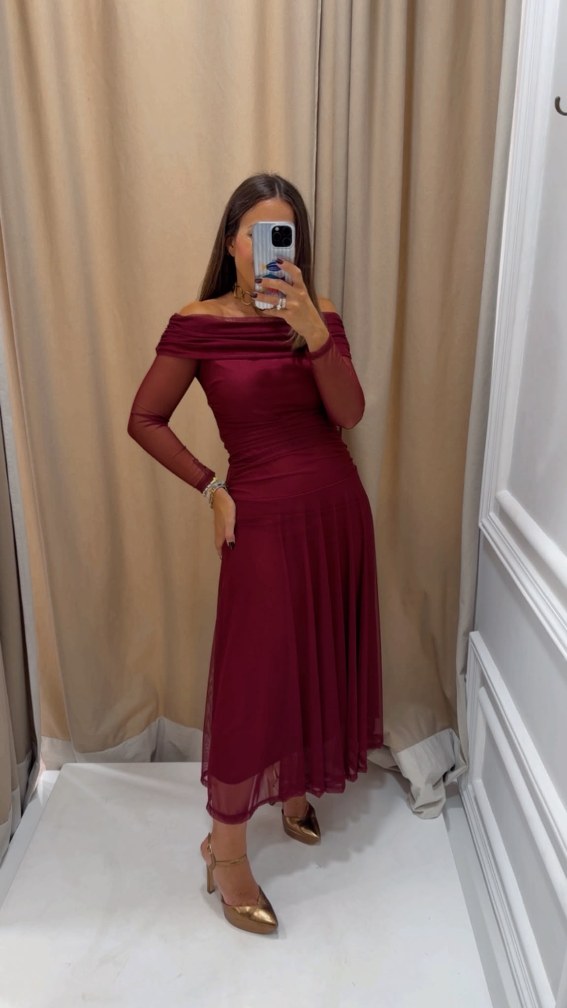 VESTIDO CLOE BURDEOS - Imagen 4